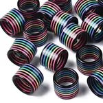 Resin Stripe Pattern Wide Band Finger Ring for Women