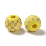 Wood Laser Engraved Tartan Beads