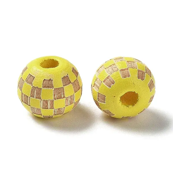Wood Laser Engraved Tartan Beads
