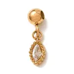 304 Stainless Steel Pave Clear Cubic Zirconia Charms