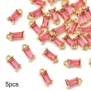 5Pcs Transparent Glass Charms