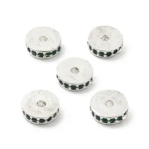 Brass Micro Pave Cubic Zirconia Beads