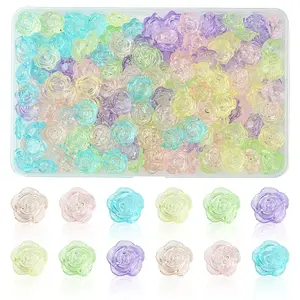 180Pcs 6 Colors Transparent Acrylic Beads