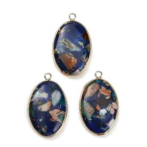 Dyed Synthetic Imperial Jasper Pendants