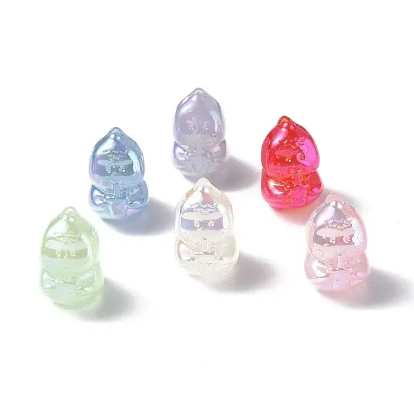 UV Plating Rainbow Iridescent Acrylic Beads