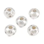 Brass Micro Pave Clear Cubic Zirconia Beads