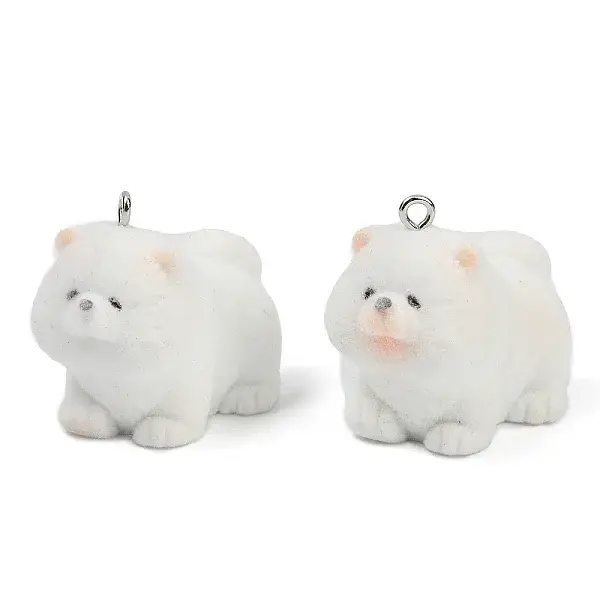 Flocky Resin Pendants