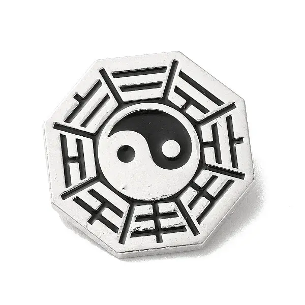 Eight-Diagram Tactics with Yin Yang Alloy Brooch Pin