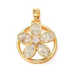 Brass Micro Pave Clear Cubic Zirconia Pendants