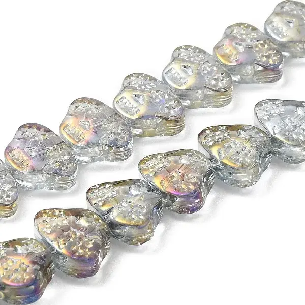 Transparent Electroplate Glass Beads Strands