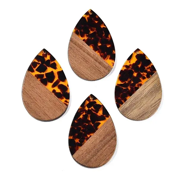 Transparent Resin & Walnut Wood Big Pendants