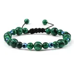 Round Synthetic Malachite Braided Beaded Bracelets