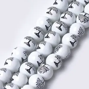 Printed & Spray Painted Glass Beads