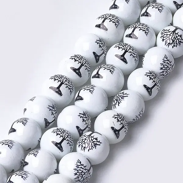 Printed & Spray Painted Glass Beads