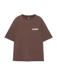Pull&Bear Tričko 'STWD'  krémová / hnedá