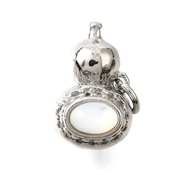 Brass Micro Pave Cubic Zirconia Shell Pendants