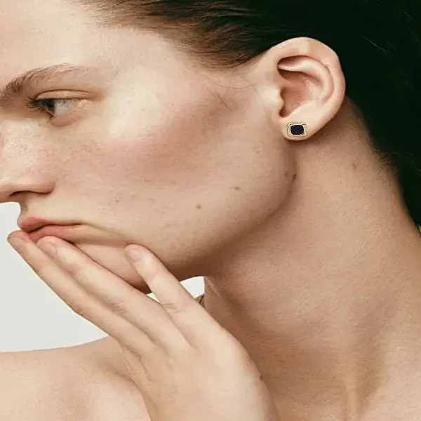 1 Pair Square Alloy Enamel Stud Earrings
