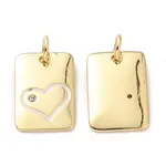 Brass Enamel Cubic Zirconia Pendants