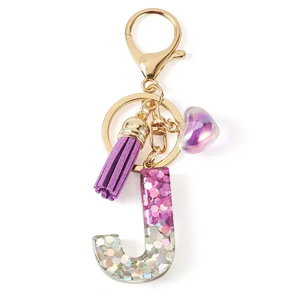 Alloy Resin Heart Keychains