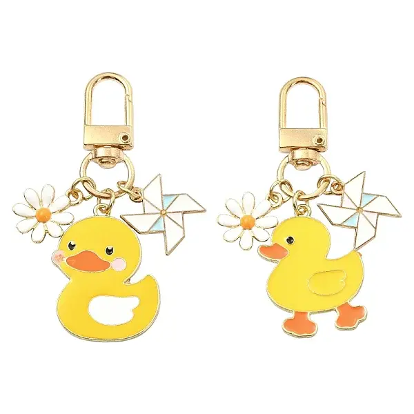 2Pcs Alloy Enamel Pendant Decorations