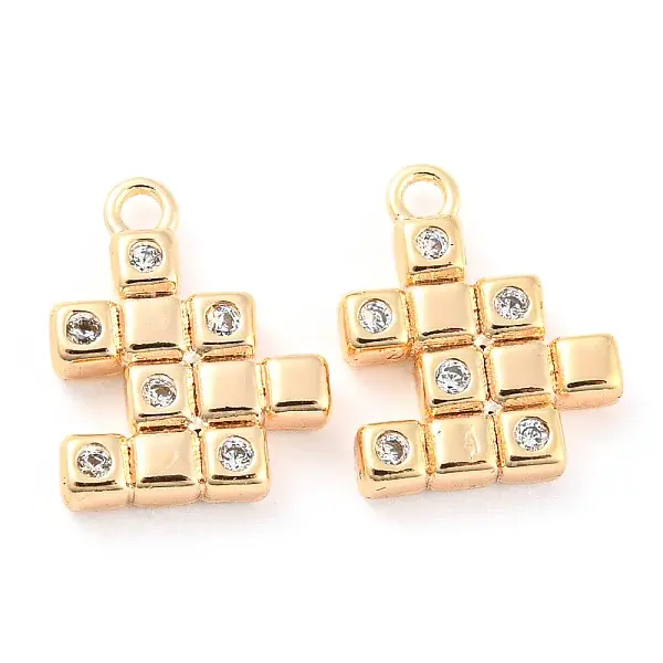 Brass Micro Pave Cubic Zirconia Charms
