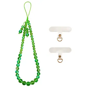 Round Synthetic Moonstone Beaded Mobile Straps