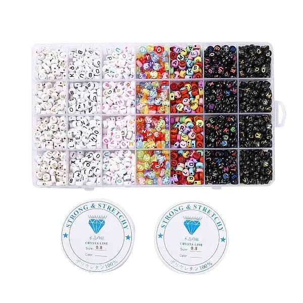 1400Pcs 7 Style Acrylic Letter Beads