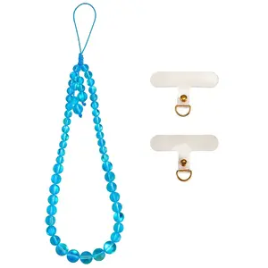 Round Synthetic Moonstone Beaded Mobile Straps