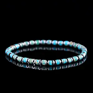 Natural & Dyed Imperial Jasper Beaded Stretch Bracelets for Men