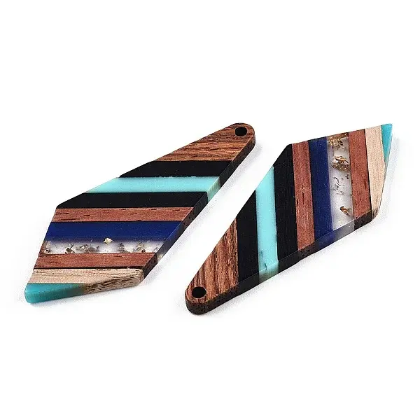 Transparent Resin & Walnut Wood Big Pendants
