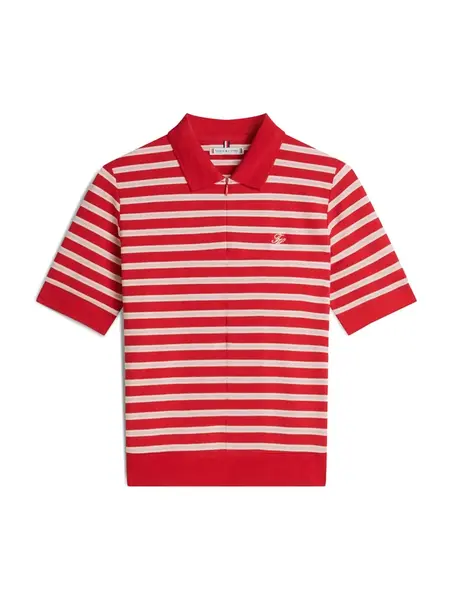TOMMY HILFIGER Tričko  pastelovo ružová / červená / biela