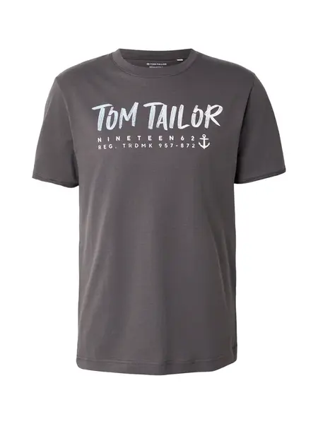 TOM TAILOR Tričko  pastelovo modrá / tmavosivá