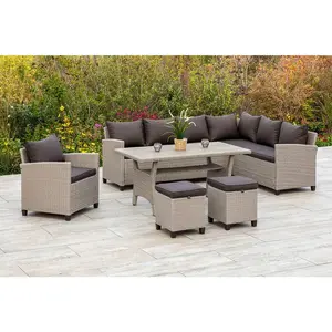 Gardenson ZAHRADNÍ SEDACÍ SOUPRAVA 18dílné, textil, plast, kov