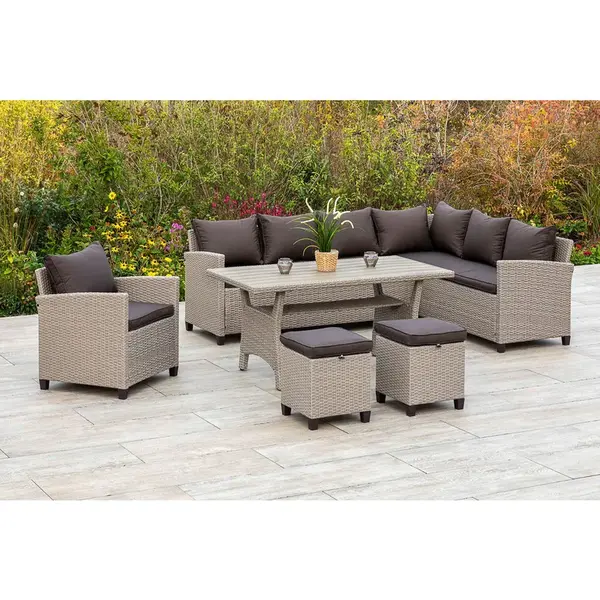 Gardenson ZAHRADNÍ SEDACÍ SOUPRAVA 5dílné, kov, plast, textil