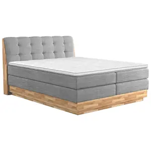 POSTEL BOXSPRING, 200/200 cm, světle šedá