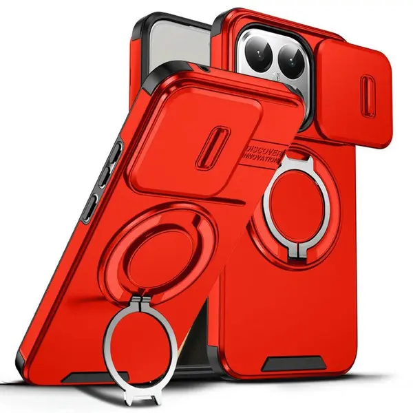 Camslide Stand obal, Xiaomi 15T, červený