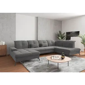 Sit & More SEDACÍ SOUPRAVA, textil, šedá