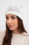 Dámská zimní čepice s dekorativními krystaly