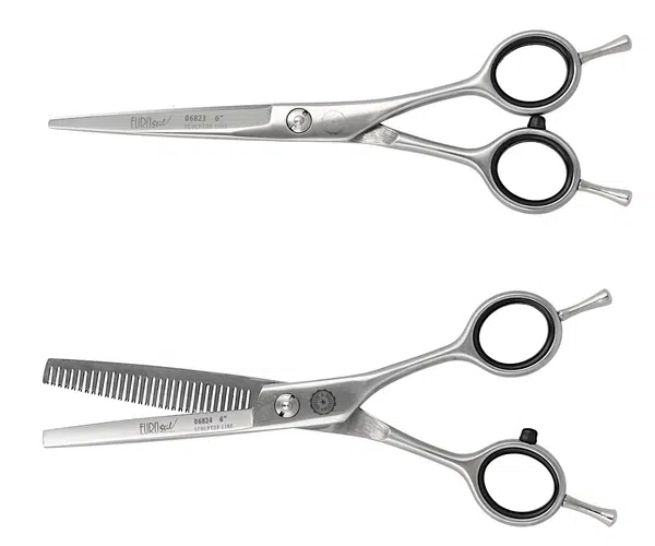 Sada kadeřnických nůžek 6" s mikroozubením a efilačních nůžek 6" Eurostil Professional Sculptor Line (06825) + dárek zdarma