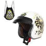 Moto přilba W-TEC Black Heart Kustom Starter, bílá lesk S (55-56)