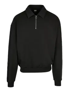 Urban Classics Mikina 'Collar Crew'  čierna