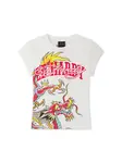 Ed Hardy Tričko 'Varsity Dragon'  nebielená / žltá / červená