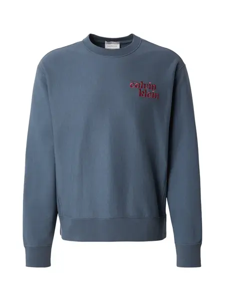 Calvin Klein Jeans Mikina 'Premium Logo'  modrosivá / červená