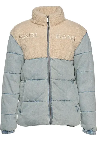 Karl Kani Zimná bunda  béžová / modrá denim / biela