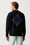 HUGO Blue oversize mikina pánska bavlnená Nugodana