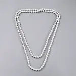 8.2MM Baking Paint Pearlized Glass Pearl Round Beaded Long Necklaces