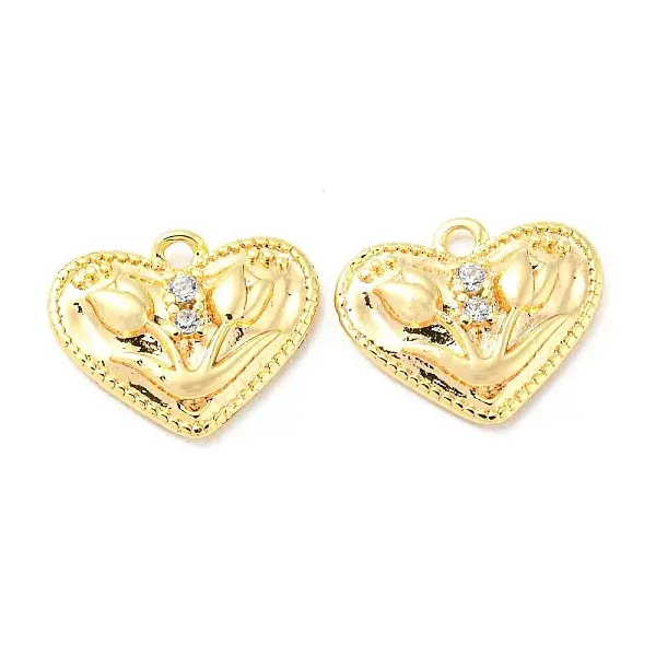 Brass Micro Pave Cubic Zirconia Charms