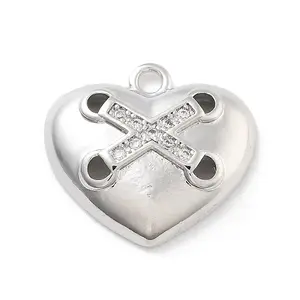 Brass Micro Pave Clear Cubic Zirconia Pendants