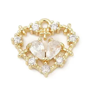 Brass Micro Pave Cubic Zirconia Pendants