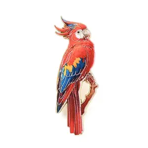 Scarlet Macaw Alloy Lapel Pin Backs for Backpack Clothes